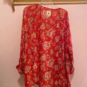 Red floral Billa Bong light-weight blouse